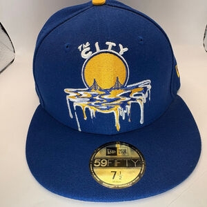 Men's New Era Blue Yellow Golden State Warriors The City Fitted Hat
